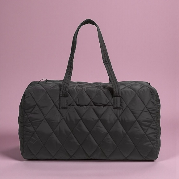 (NWT) Vera Bradley Women's Quilted Outlet Cotton Large Travel Black Duffel Bag